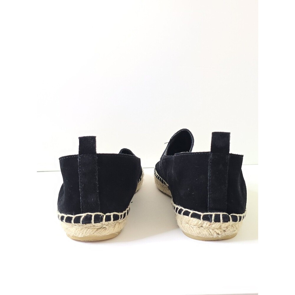 Vince Womens 11 Black Suede Espadrille Slip On Shoes Flats Jute - Picture 5 of 12